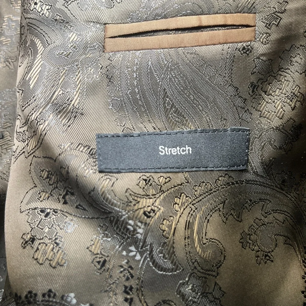 Hugo Boss Velvet Blazer Men's 46R Brown Sport Coat Jacket Stretch Paisley Lined